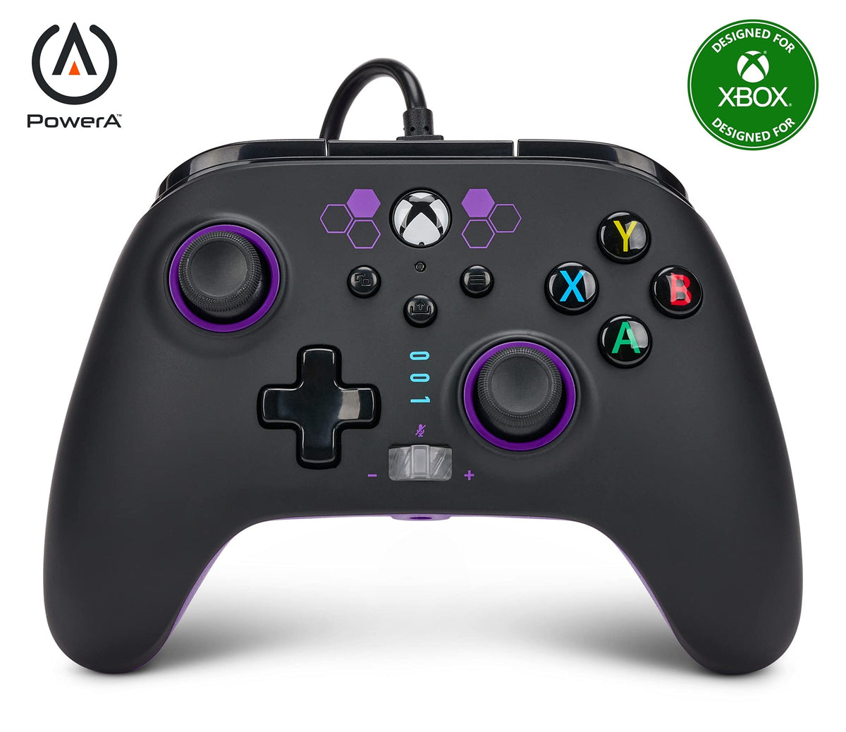 PowerA Enhanced Wired Controller for Xbox Series X|S, Wired Video Game Controller, Gamepad for Xbox X and S, Officially Licenced by Xbox, 2 Years Manufacturer Warranty - Purple Hex