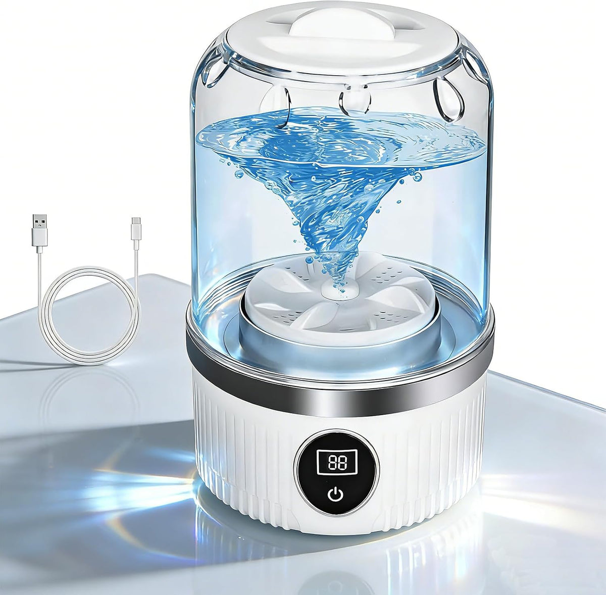 Portable Washing Machine, With a USB mini Washing Machine, 600 g Tragbare Underwear Washing Machines, Suitable for travel camping dormitories (white)