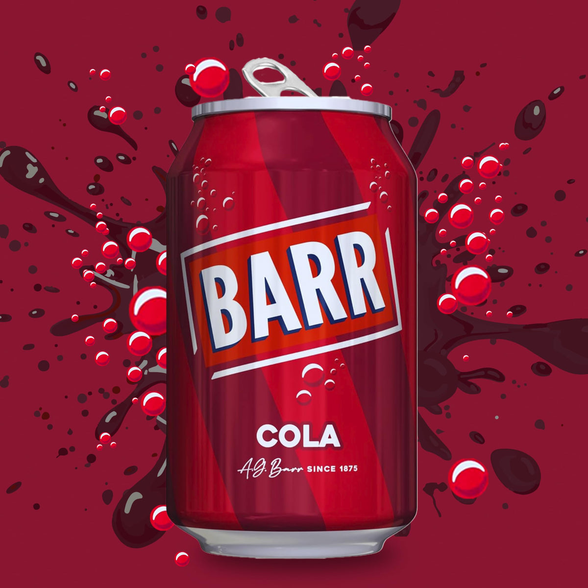 Barr Cream Soda Zero Sugar Sparkling Soft Drink, 24 Pack, 330ml Cans