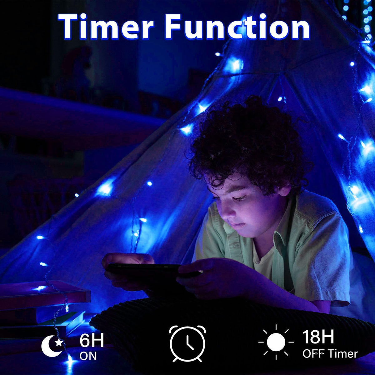 Dalugo Battery Fairy Lights, 3M 30 LED Warm White String Lights with 6h Timer, IP65 Waterproof Battery Powered Fairy Lights for Indoor Outdoor Christmas Decorations