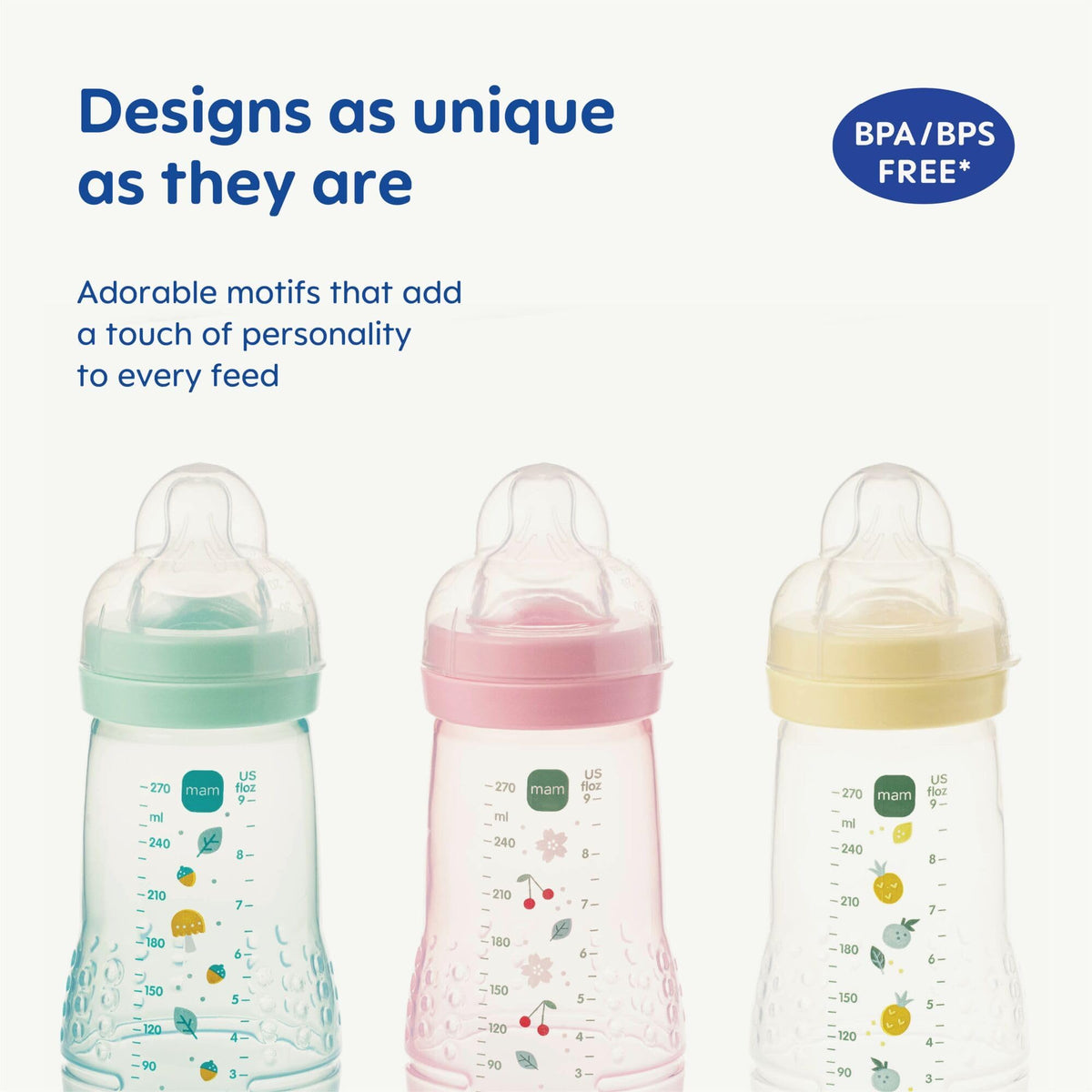MAM Easy Active Bottles, 4X 330ml, Easy-Grip Ergonomic Shape, Blue