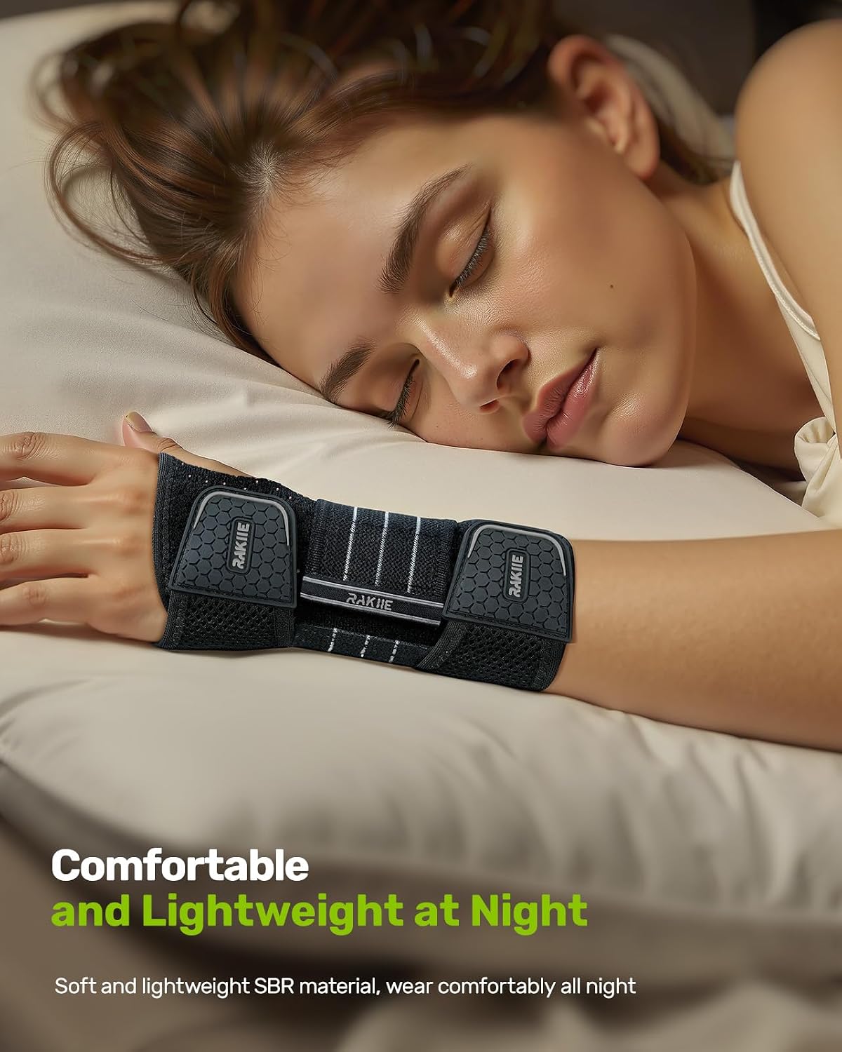Rakiie Breathable Wrist Support Brace with 3 Metal Splints