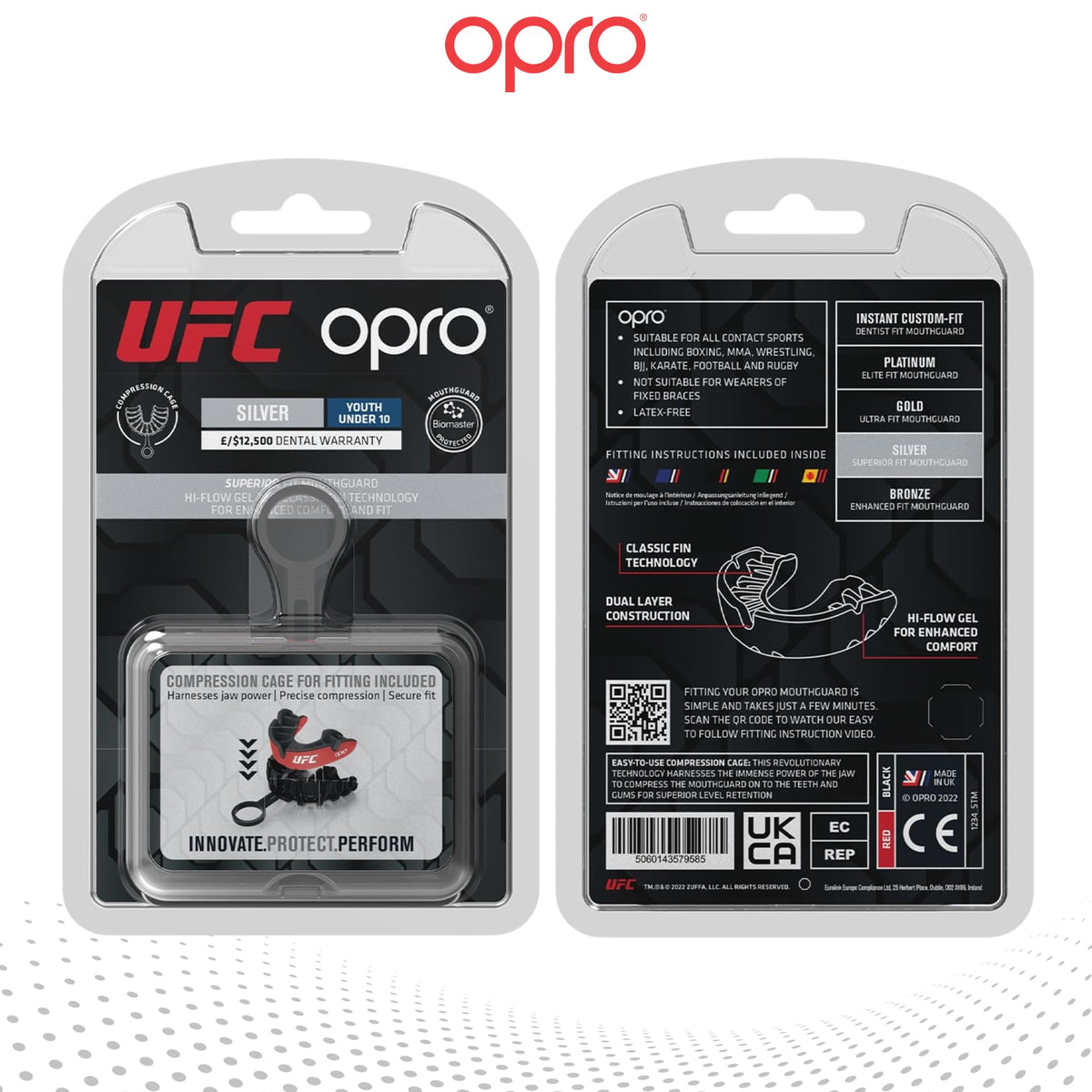 OPRO Silver Level Mouthguard Essential Fit – Gum Shield Adult and Kids – OPRO Mouth Guard Boxing and MMA, Easy Self-Fit Gum Shield Rugby and Hockey – Superior Protection with Dental Warranty