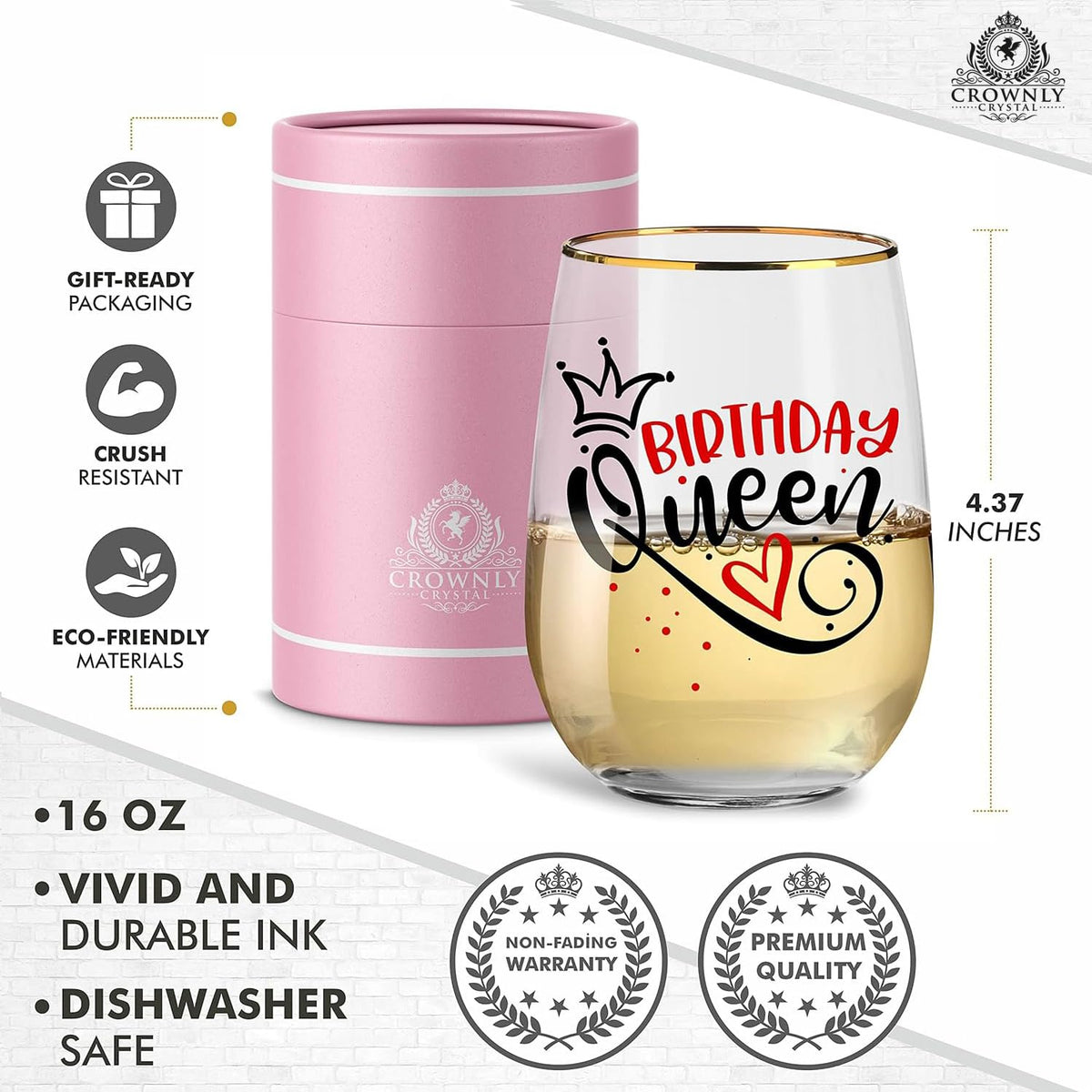 CROWNLY CRYSTAL® Gifts for Mum Personalised Glass Birthday Gift Mothers Day Presents from Daughter or Son Gifts for Mummy Popular Gift for Her