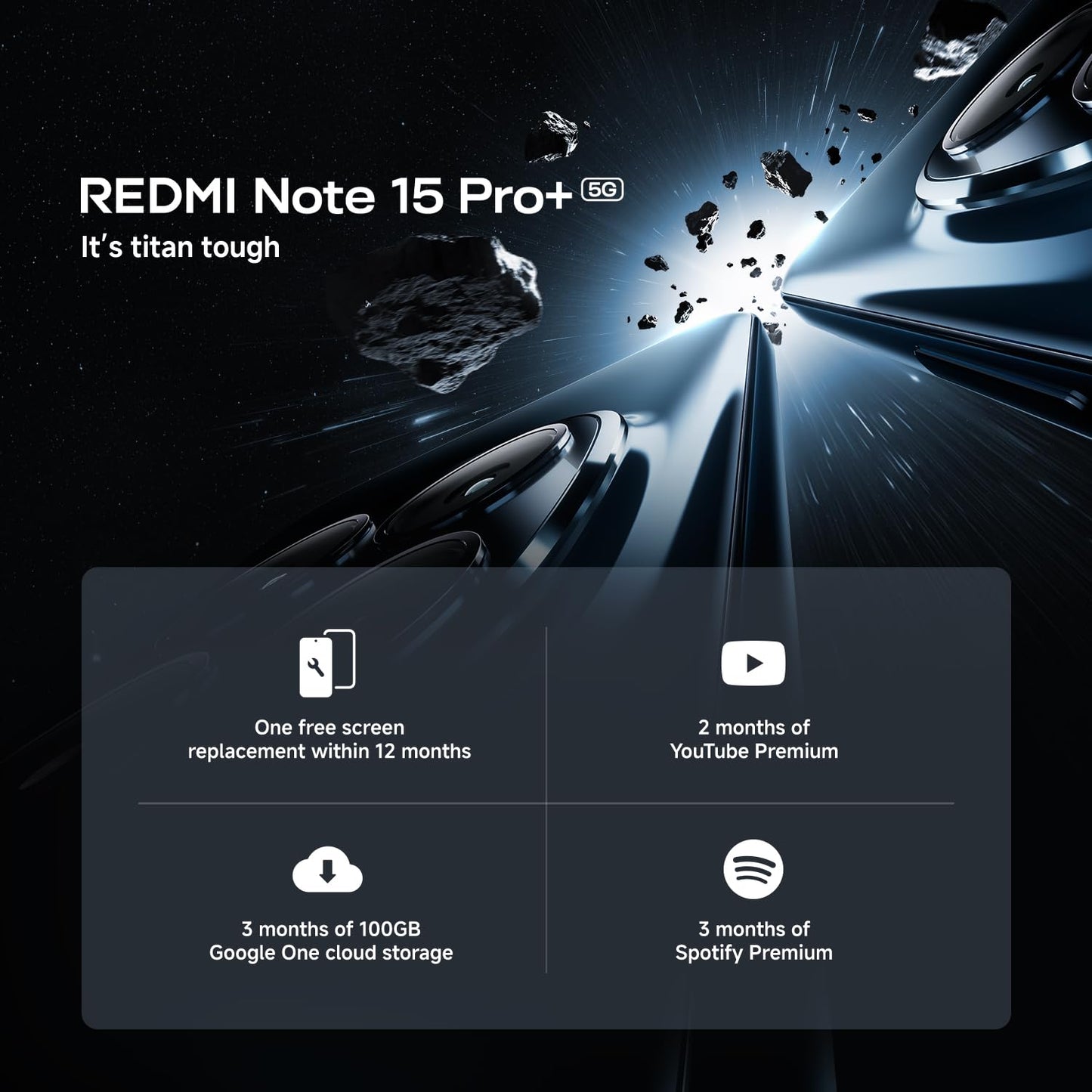 XIAOMI Redmi Note 15 5G, Smartphone 8+256 GB, Ultra-slim Design, IP65 Water Resistance, 108MP Super-clear Camera, 6.77" FHD+ Display, Glacier Blue, Warranty 2 years, Charger Not Included | 120Hz, 25098RA98G