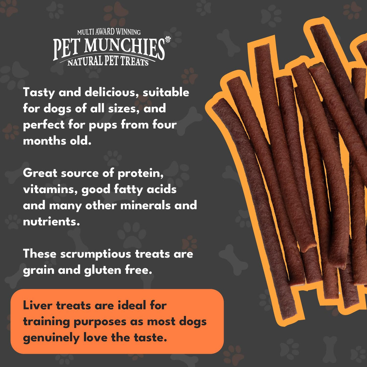 Pet Munchies Venison & Beef Liver Dog Training Treats, Grain Free Tasty Bites with Natural Real Meat, Low in Fat 50g