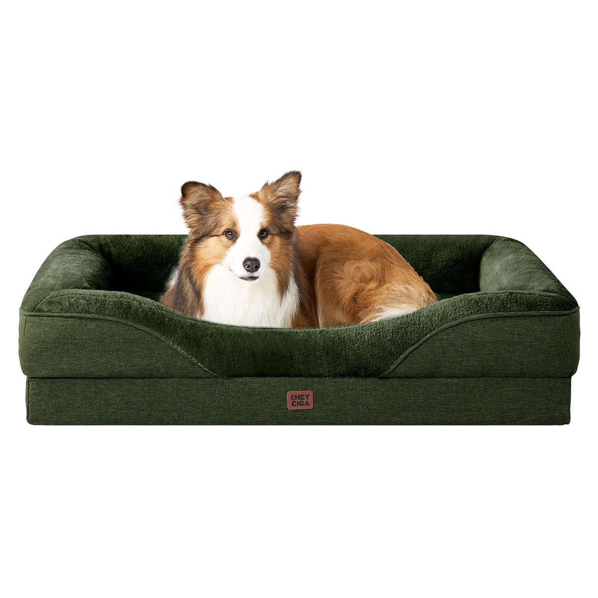 EHEYCIGA Memory Foam Orthopedic Dog Beds Large, 91x68x17cm, Dark Grey