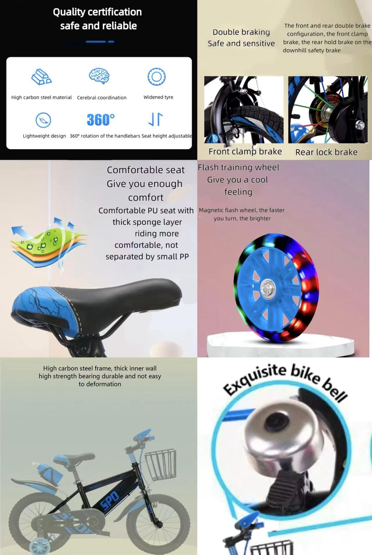 Kids Sport Bike, Tourer, Bicycle, Cycling, Boys Cycle, 12" 14" 16" 18" 20" Children’s Bicycle, Child Bikes, Adjustable Sport Bike 2-12 Years Old, Stabilisers,