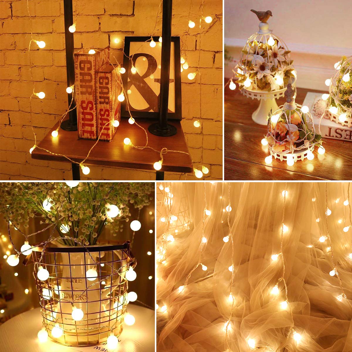 Fulighture Fairy Lights Battery Operated: 5m 16ft 40LED Snowflake