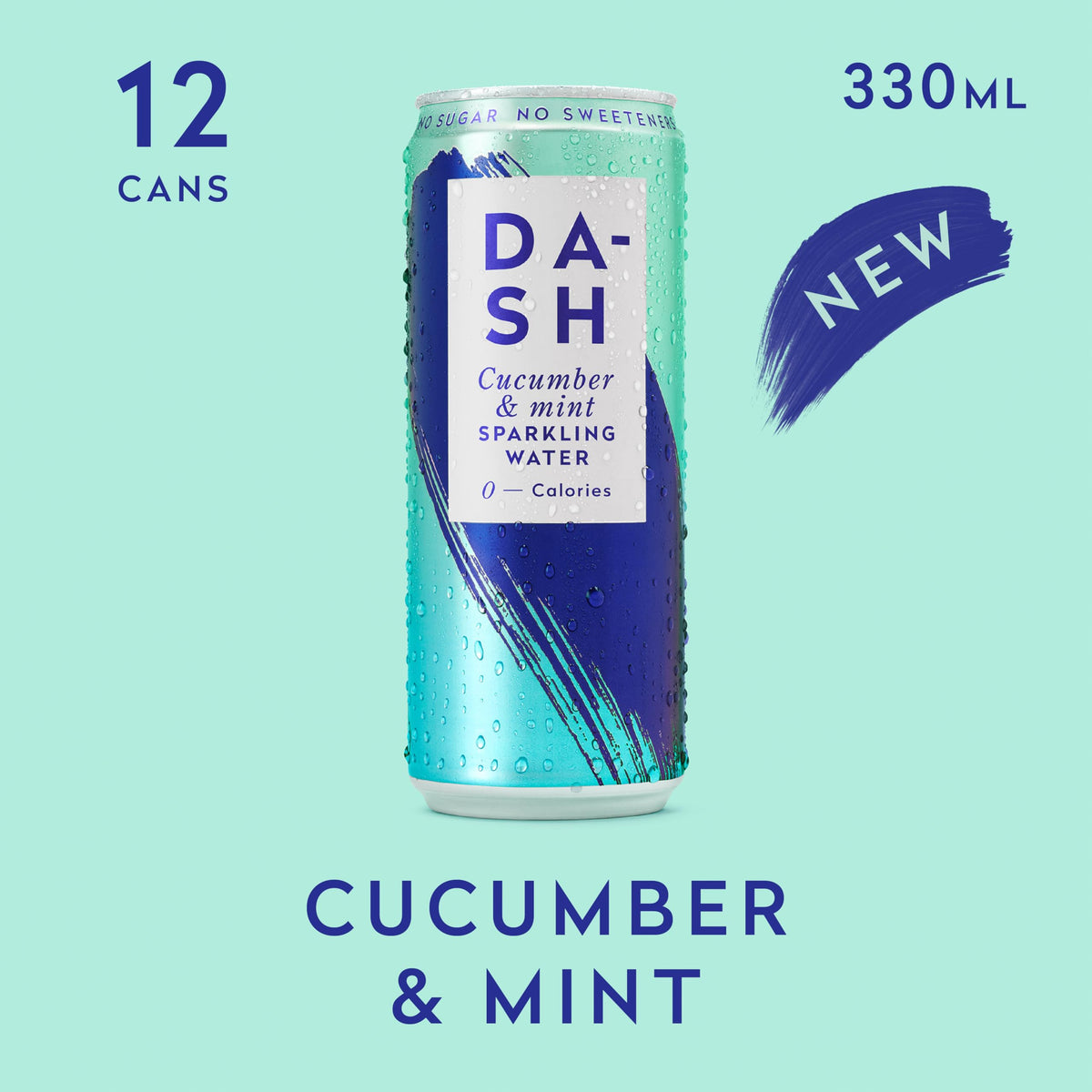 DASH Water Raspberry - 12 x Raspberry Flavoured Sparkling Spring Water - NO Sugar, NO Sweetener, NO Calories - Infused with Wonky Fruit (12 x 330ml cans)