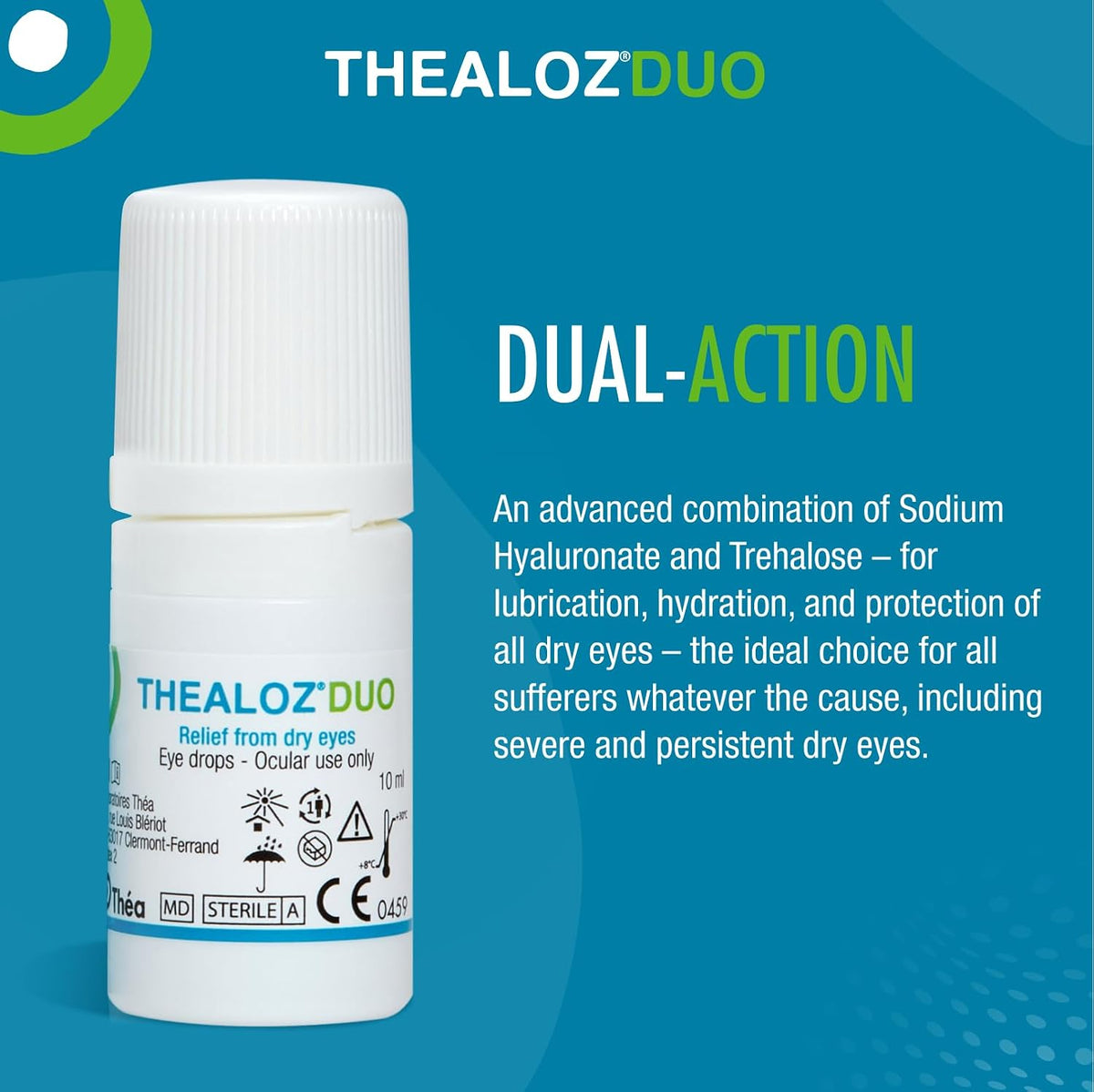 Thealoz Duo Dry Eye Drops, Preservative-Free Dry Eye Relief, 10ml