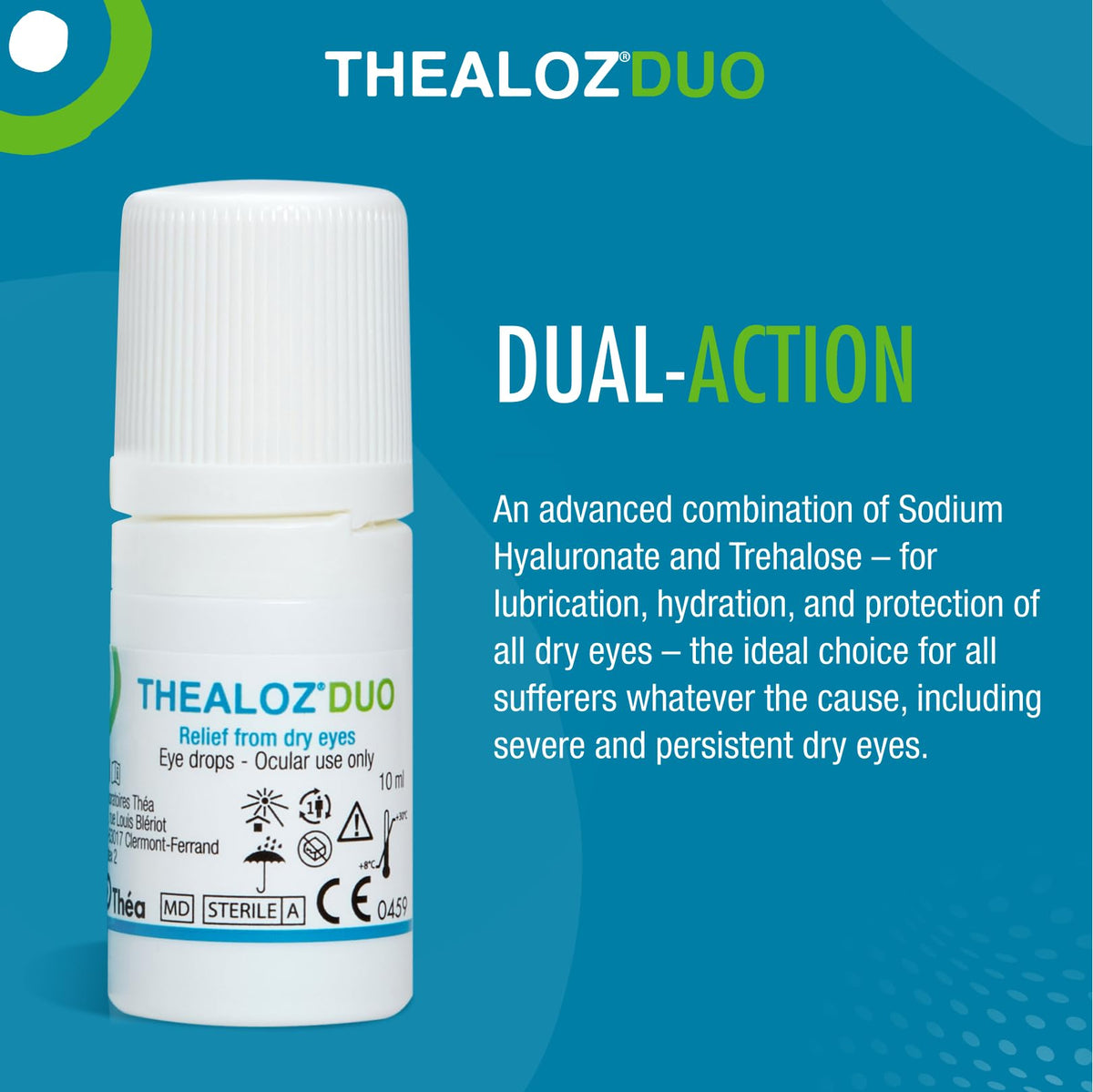 Thealoz Duo Dry Eye Drops, Preservative-Free Dry Eye Relief, 10ml