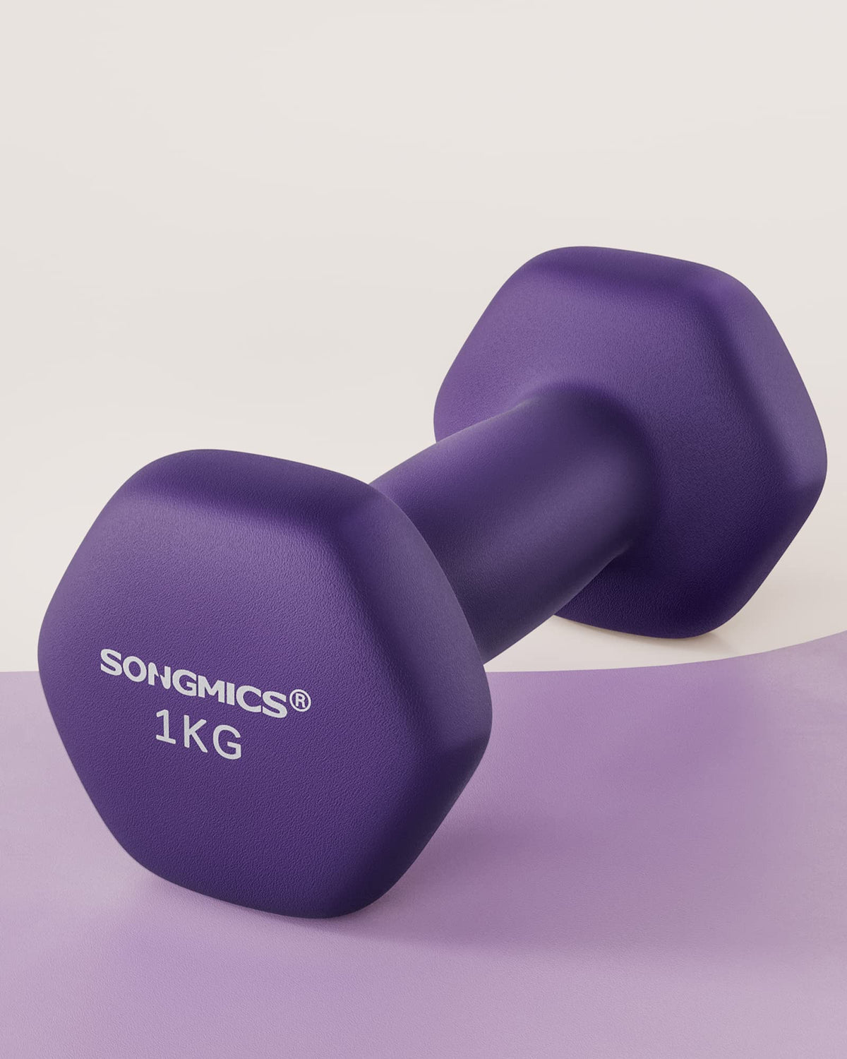 SONGMICS Set of 2 Hex Dumbbells with Neoprene Coating for Strength Training, Fitness, Home Workout