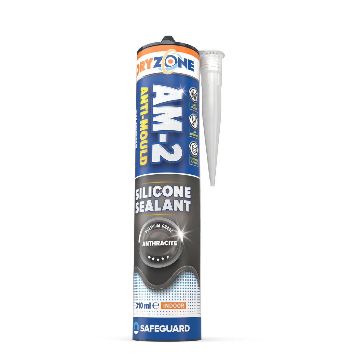 Dryzone Silicone Sealant White Anti Mould 310ml - Premium Sanitary-Grade