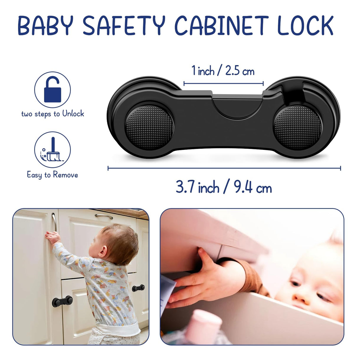 Cupboard Locks for Children 12 Pack - White