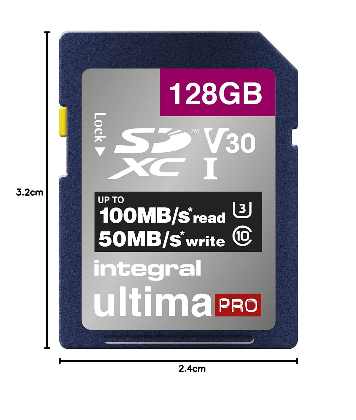 Integral 64GB SD Card 4K Ultra-HD Video High Speed SDXC V30 UHS-I U3 Class 10 Memory Card up to 100MB/s, Color May Vary
