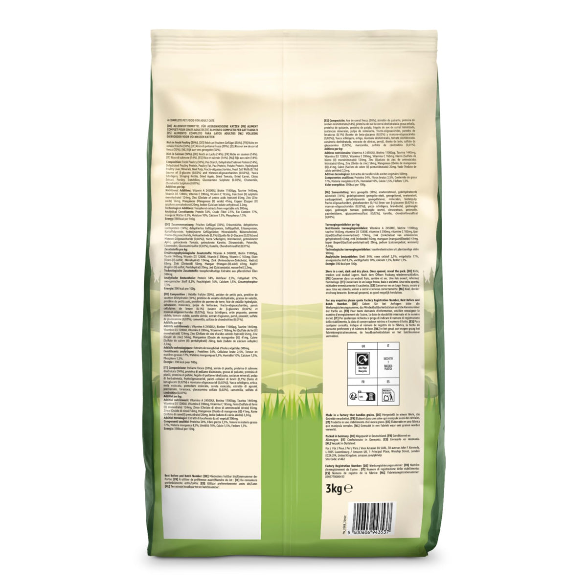 by Amazon Dry Cat Food for Adult Cats, Grainfree Recipe with Fresh Salmon, 1 Pack of 3kg (Previously a Lifelong brand, same product)