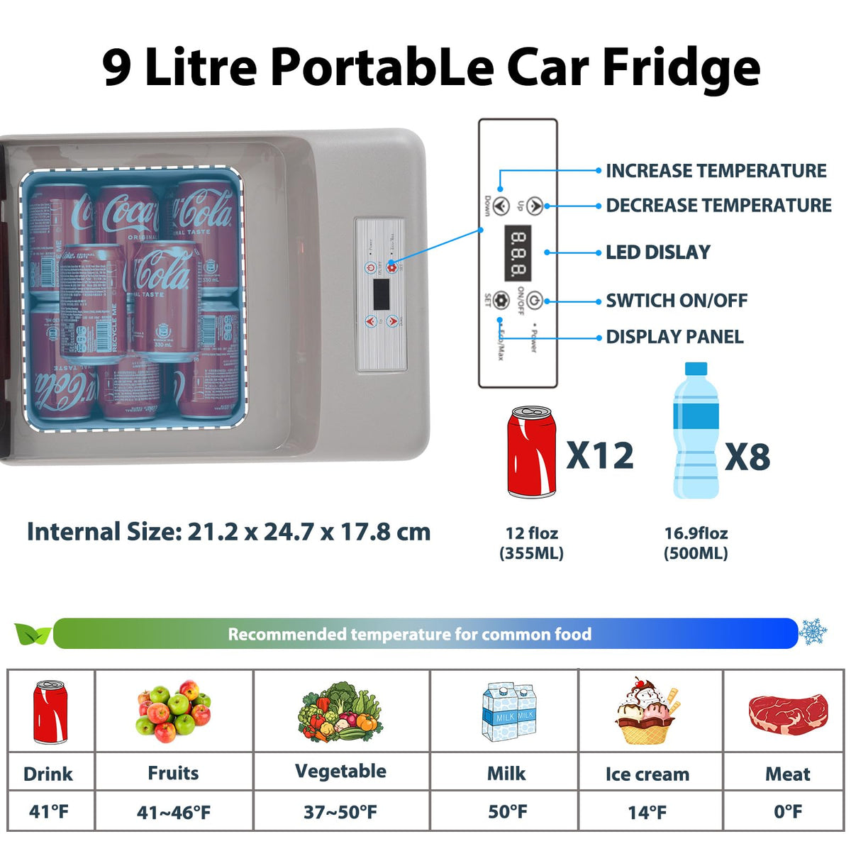 Alpicool 20L Car Fridge Freezer Portable Compressor Refrigerator, 12/24V DC & 230V AC Camping fridge -20℃~20℃ with APP Control, Energy Saving cooler for Caravan, Camping, Home, RV