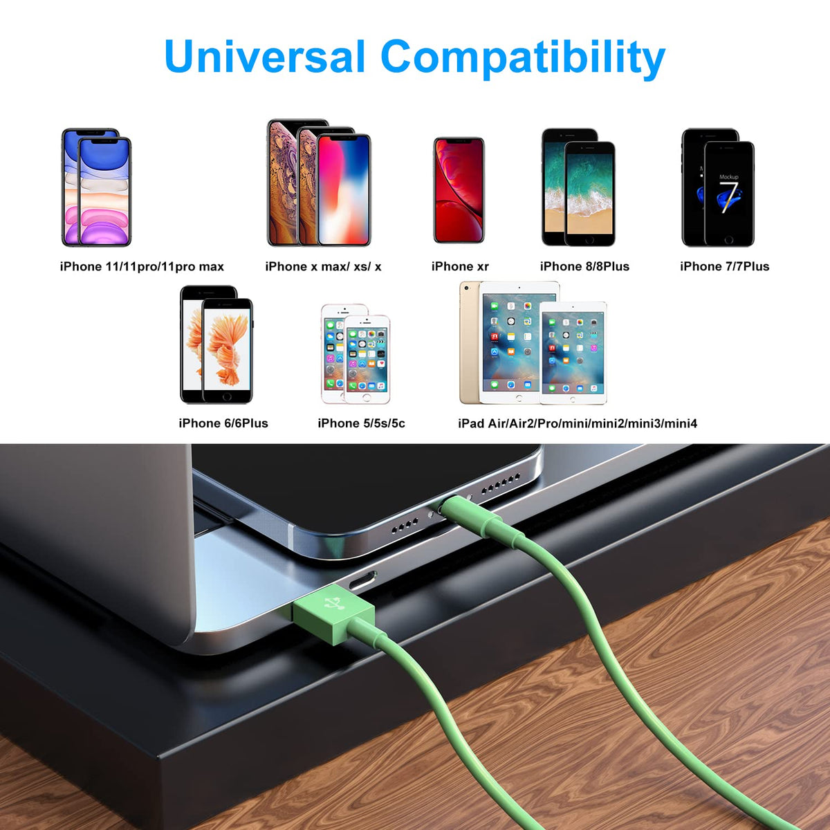 2 Pack Apple MFi Certified iPhone Charger Cable 2m, Apple Lightning to USB Cable Cord 2 metres Fast Charging A pple Phone Long Cable for iPhone13/12/12 mini/ 11/11Pro/Max/X/XS/XR/XS Max/8/7/6/iPad