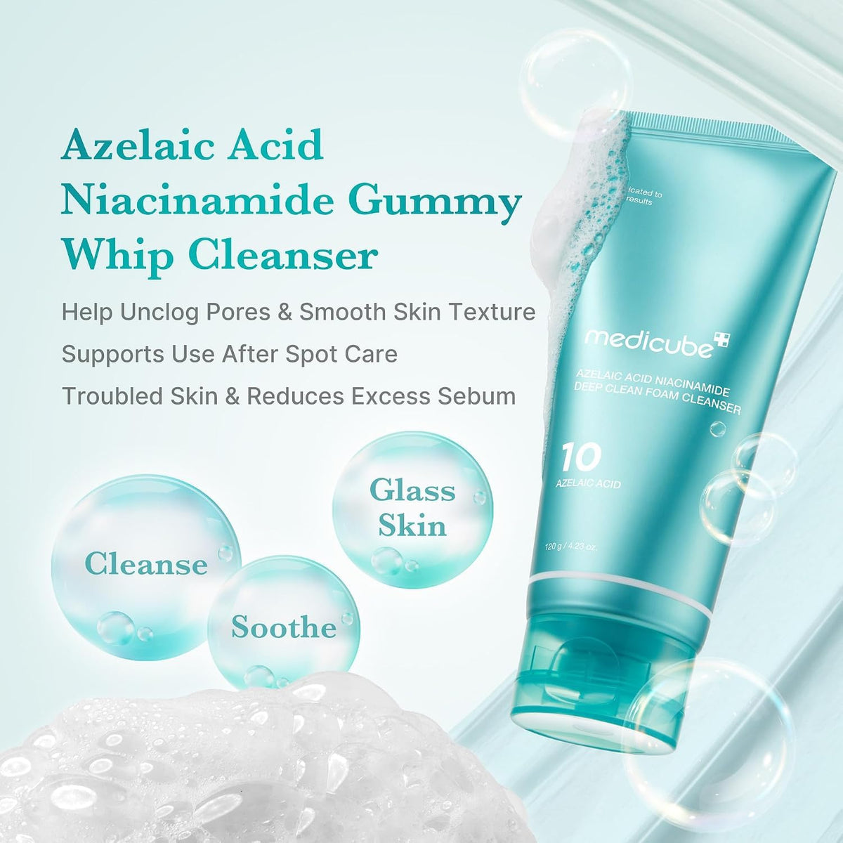 medicube Facial Cleanser Zero Foam Cleanser for Pore & Excess Oil Care