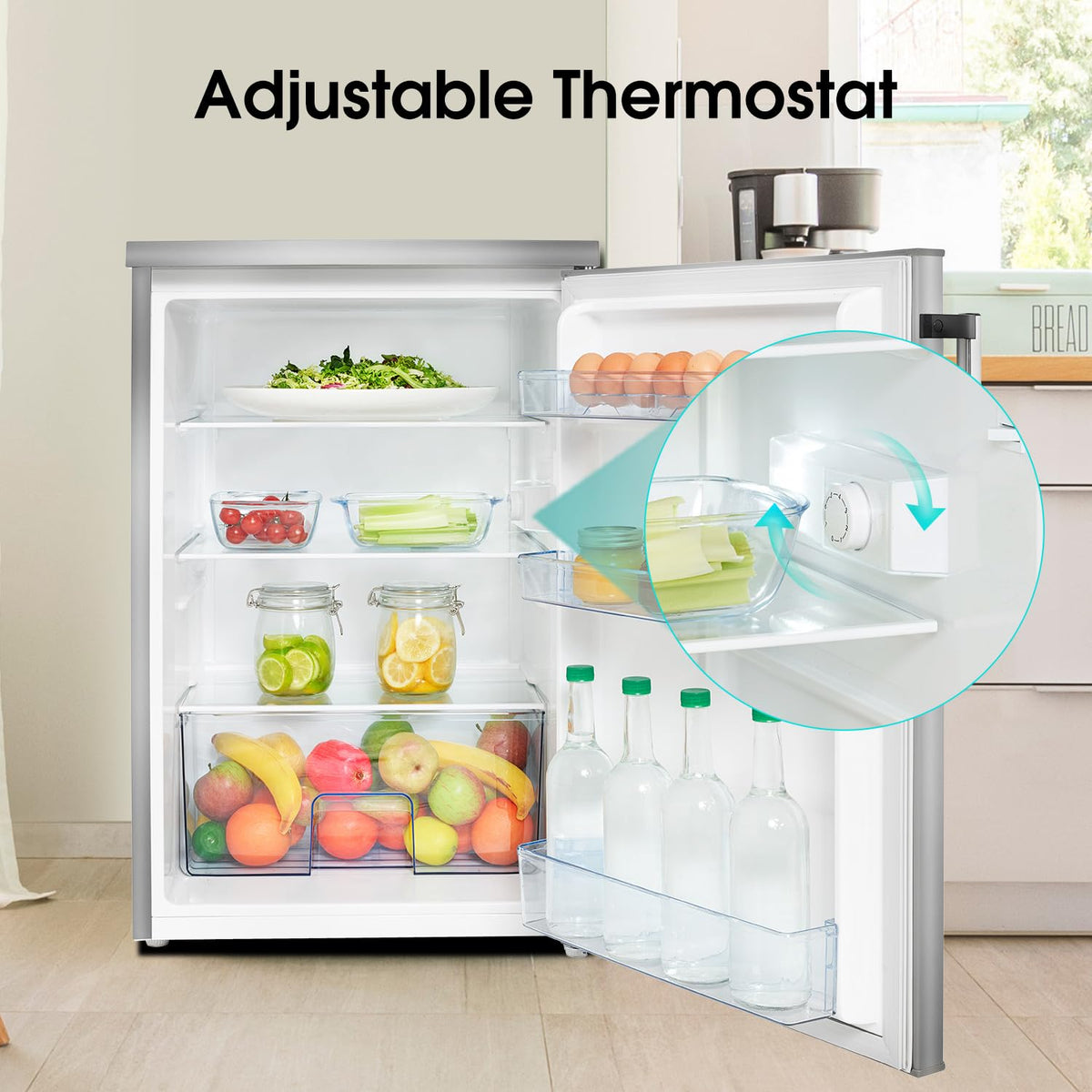 Hisense FV105D4BW21 56cm Under-Counter Freezer, 82-Litre Capacity, Reversible Door, 3 Freezer Drawers, White, E Rated