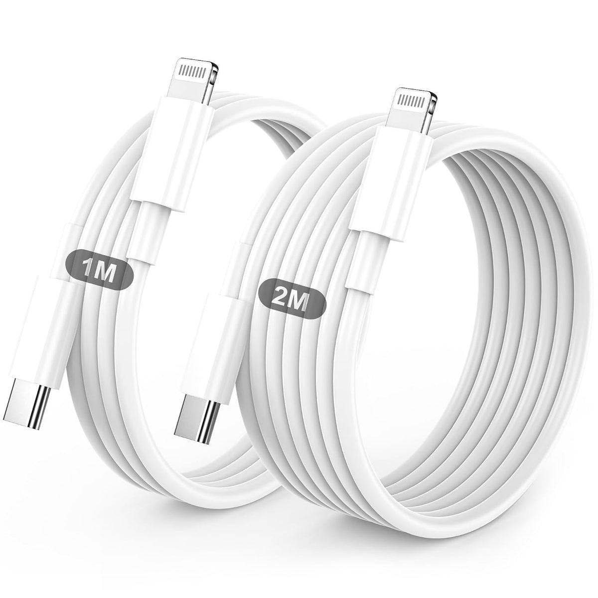 BSTOEM USB C to Lightning Cable, iPhone Charger 2Pack 1M +2M MFi Certified