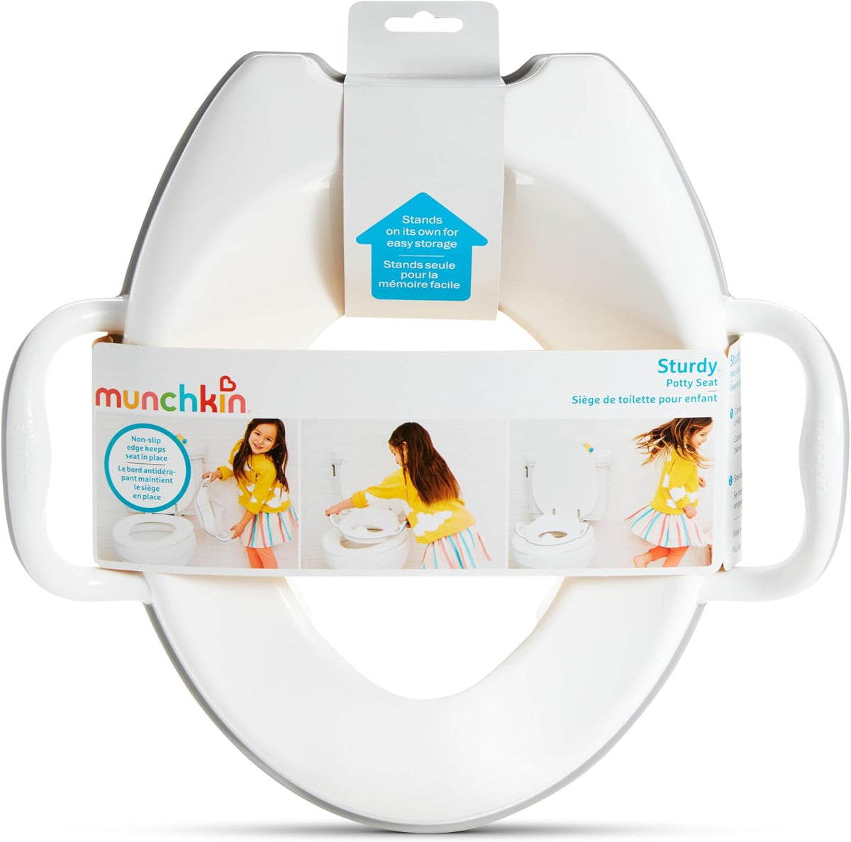 Munchkin Sturdy Potty Seat | Potty Training Toilet Seat with Handles and Legs | Ideal for Toddler and Children | Grey