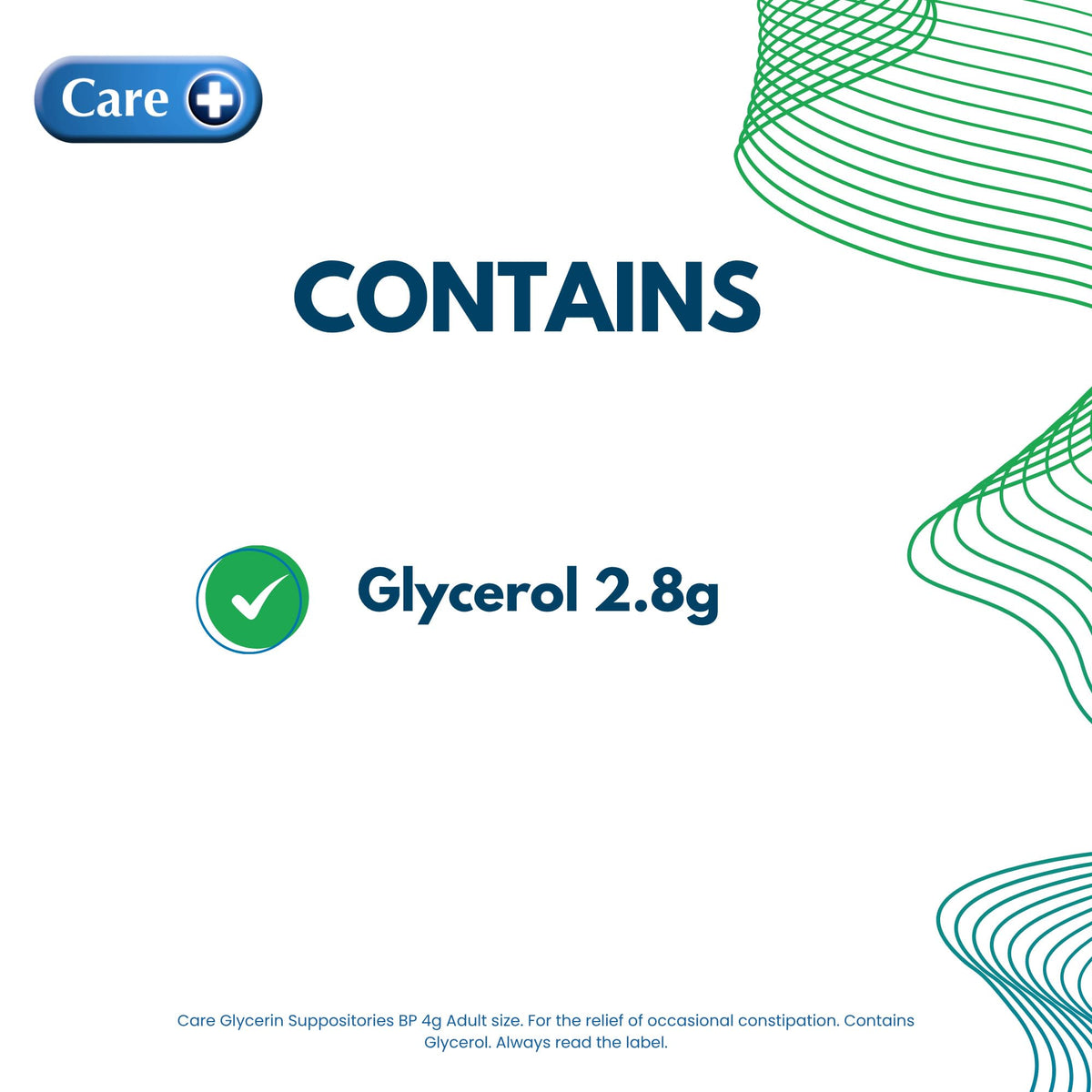 Two Packs of Care Glycerin Suppositories 4g Adult 12