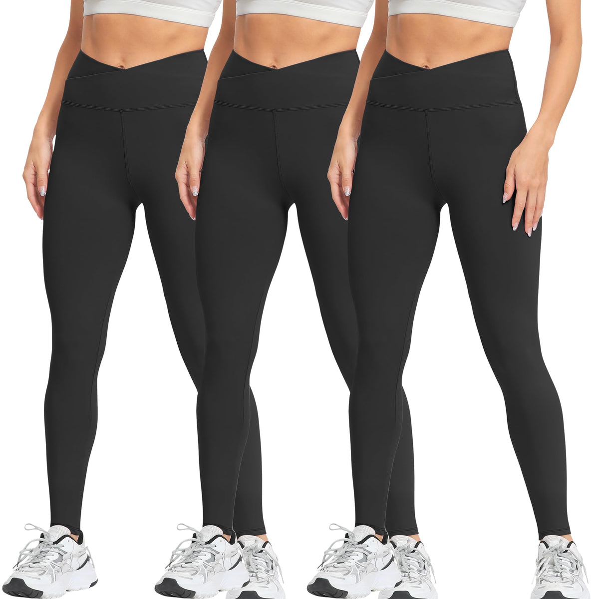 VALANDY Creamlush 3 Pack High Waisted Leggings for Women