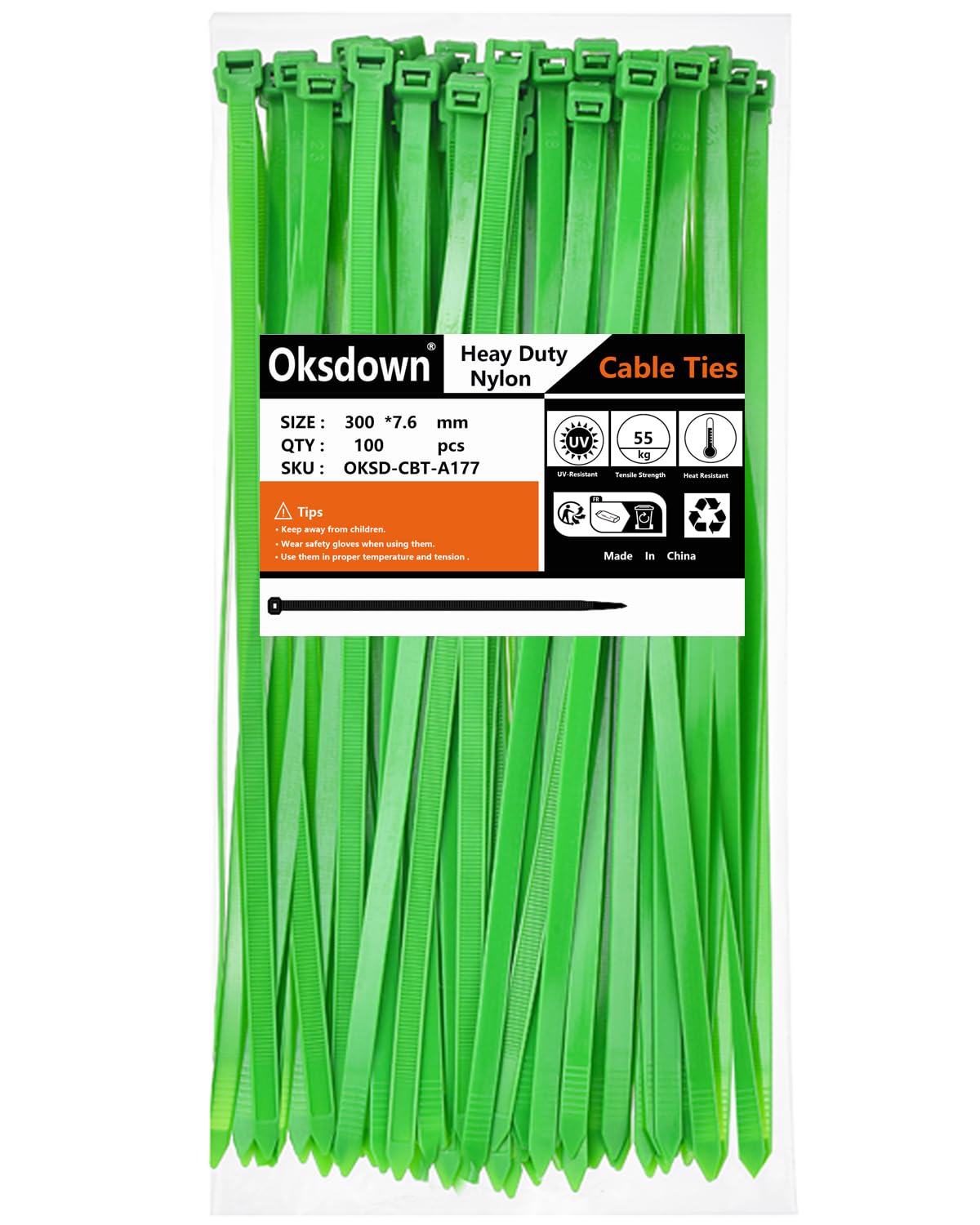 100 Pack Yellow Plastic Cable Ties 300mm×3.6mm Heavy Duty Strong Nylon Premium Self Locking 12 inch/30 cm Long Zip Tie Wraps