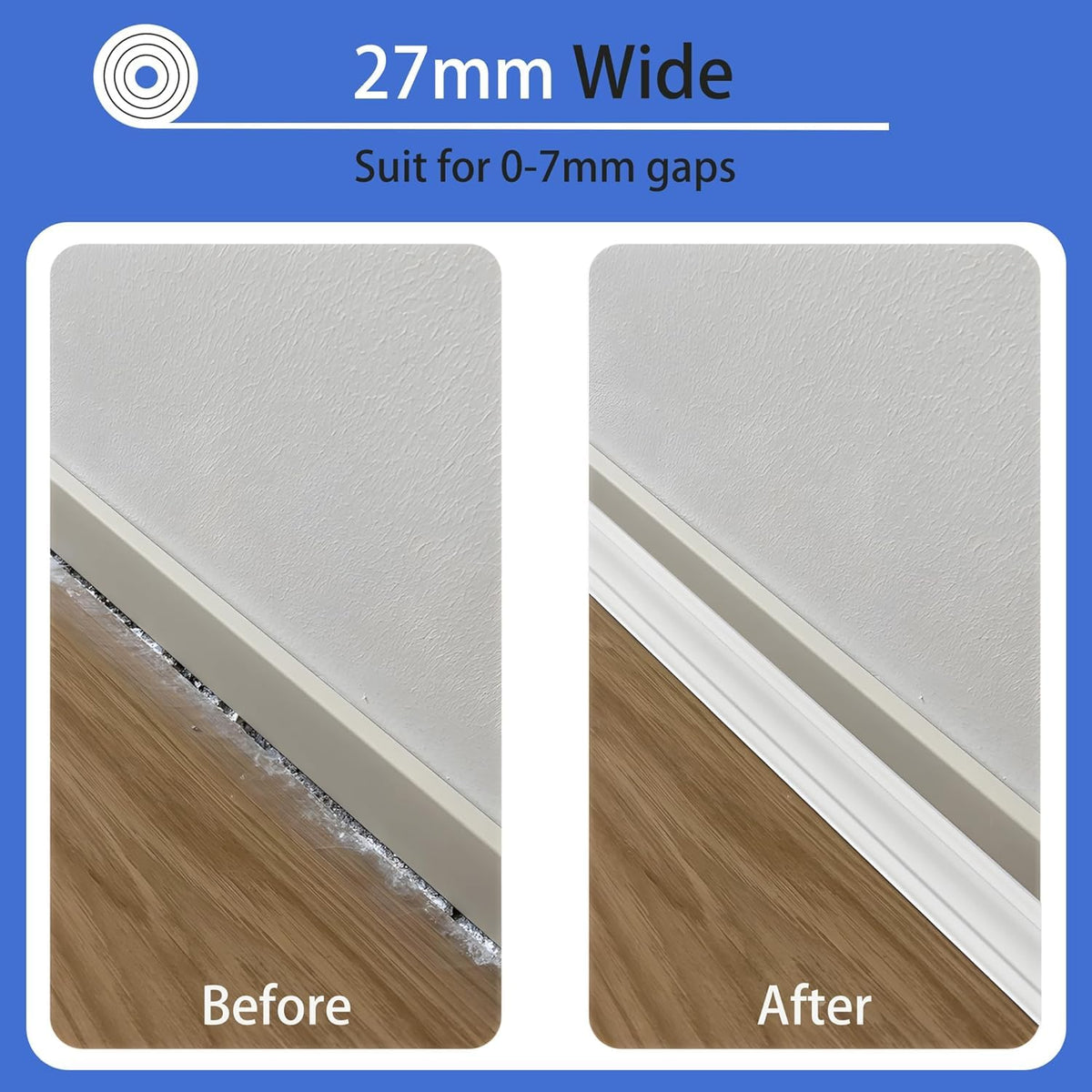 Zayejod PVC Quadrant Trim Flexible Laminate Beading Self Adhesive White