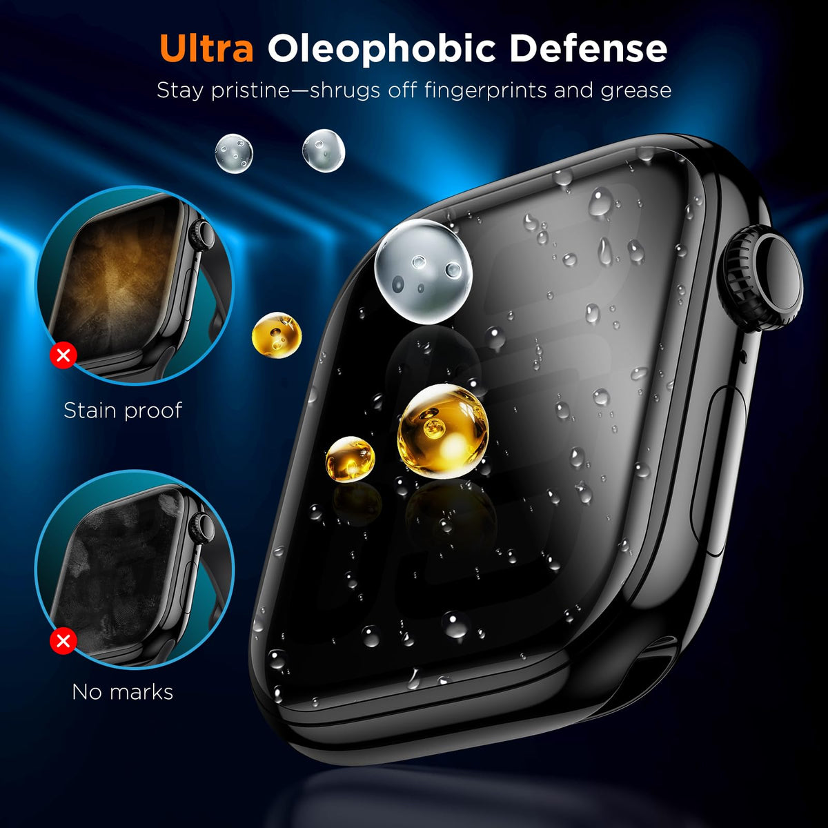LK 6 Pack for Apple Watch Series 12/11/10 42mm Screen Protector