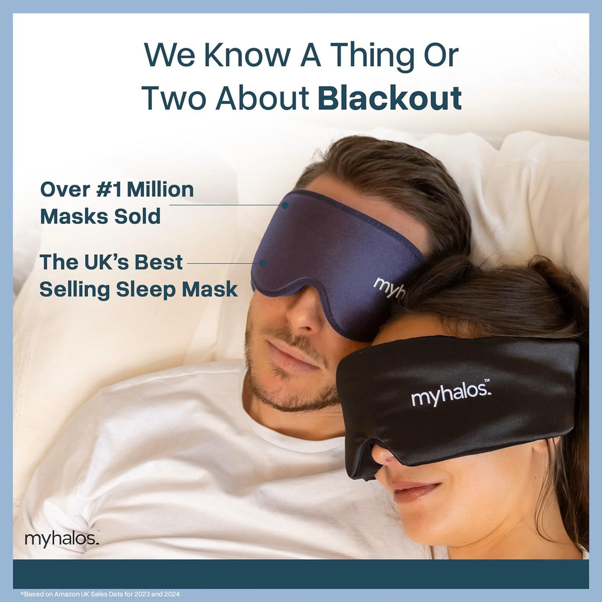 MyHalos Blackout Sleep Mask, Eye Mask for Sleeping, Zero Pressure, Travel