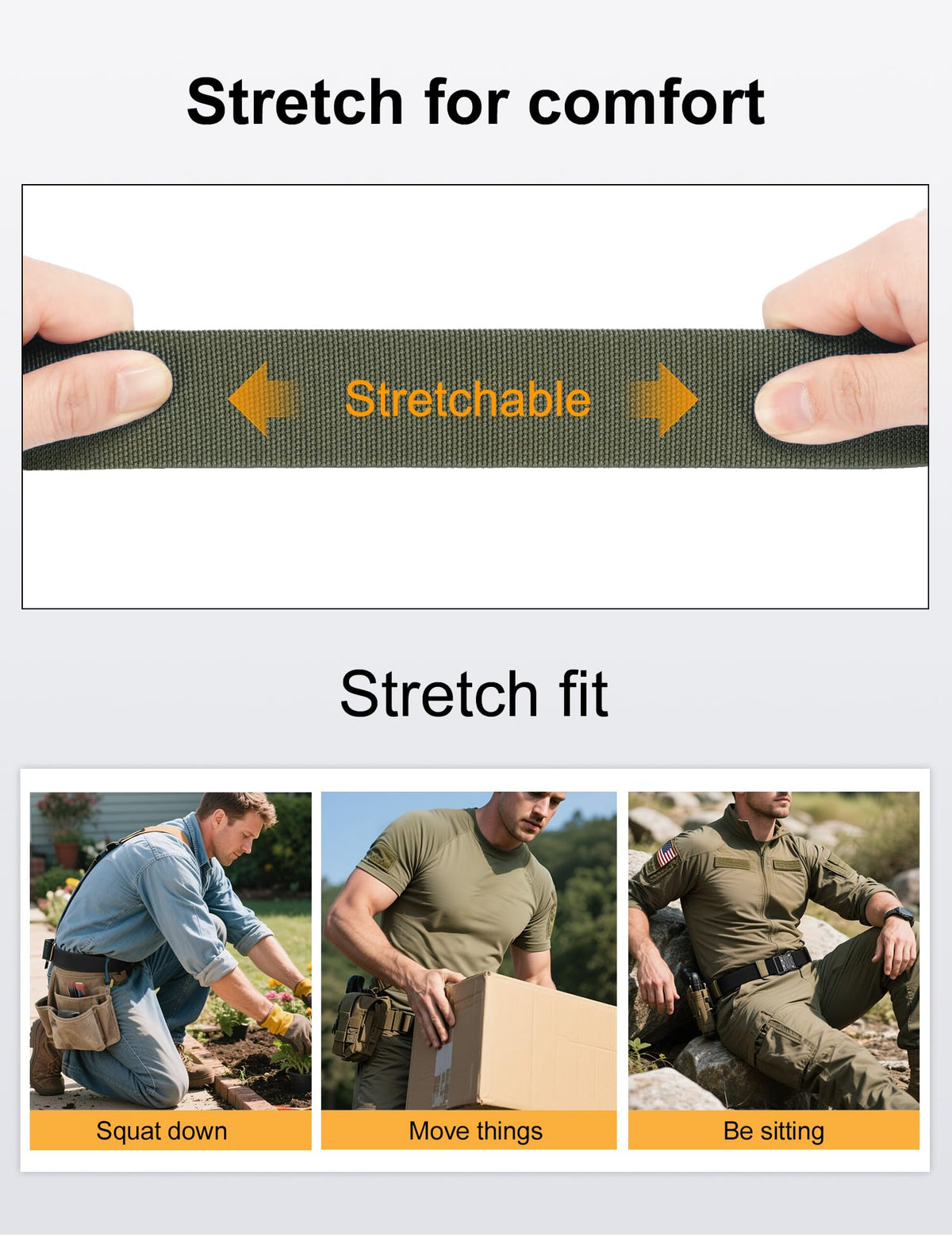 JUKMO Quick Release Tactical Belt, Military Work 1.5" Nylon Web Hiking Belt