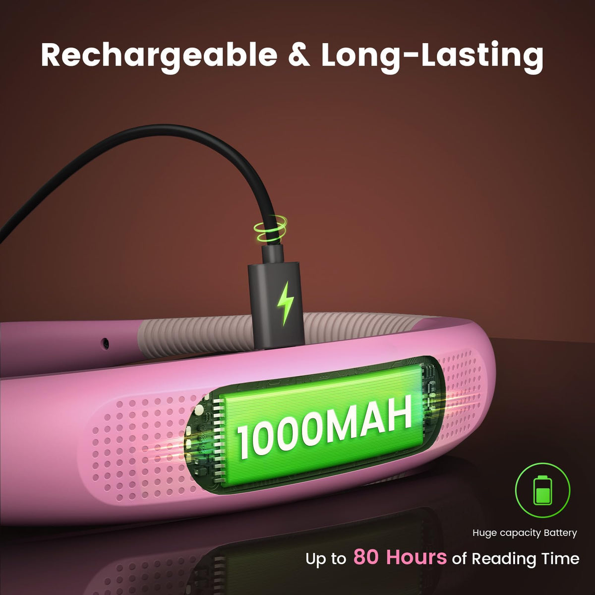 Glocusent Reading Light, Original LED Neck Lights 3 Colors 6 Brightness