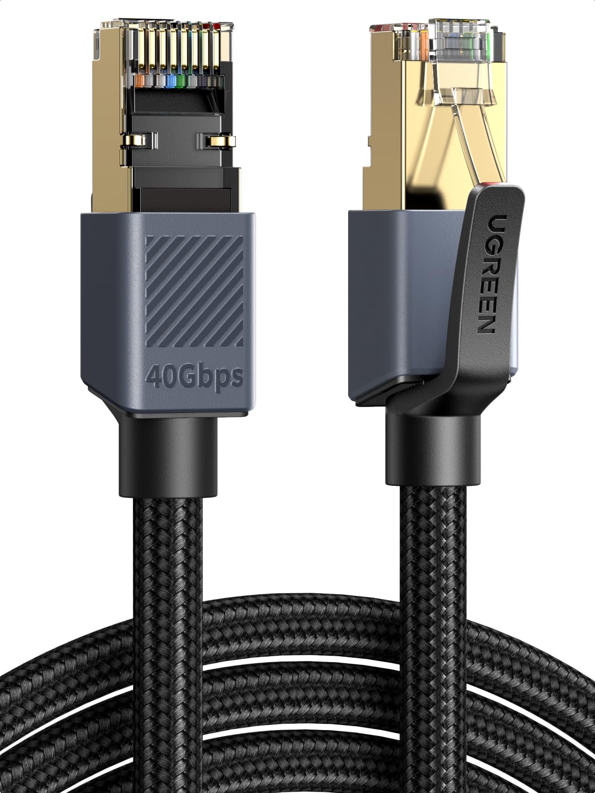 UGREEN Ethernet Cable 2m, Cat 8 High-Speed 40Gbps Internet Cable Braided