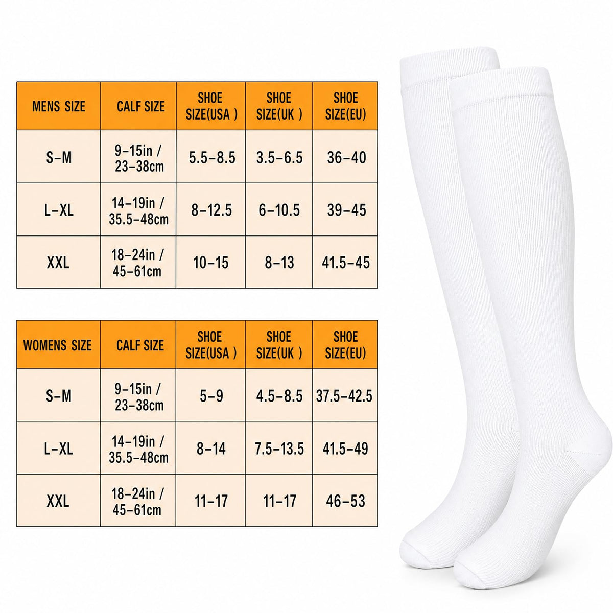 Compression Socks, (2/4/6/7 Pairs) for Men & Women 15-20 mmHg is Best for Athletics, Running, Flight Travel, Support