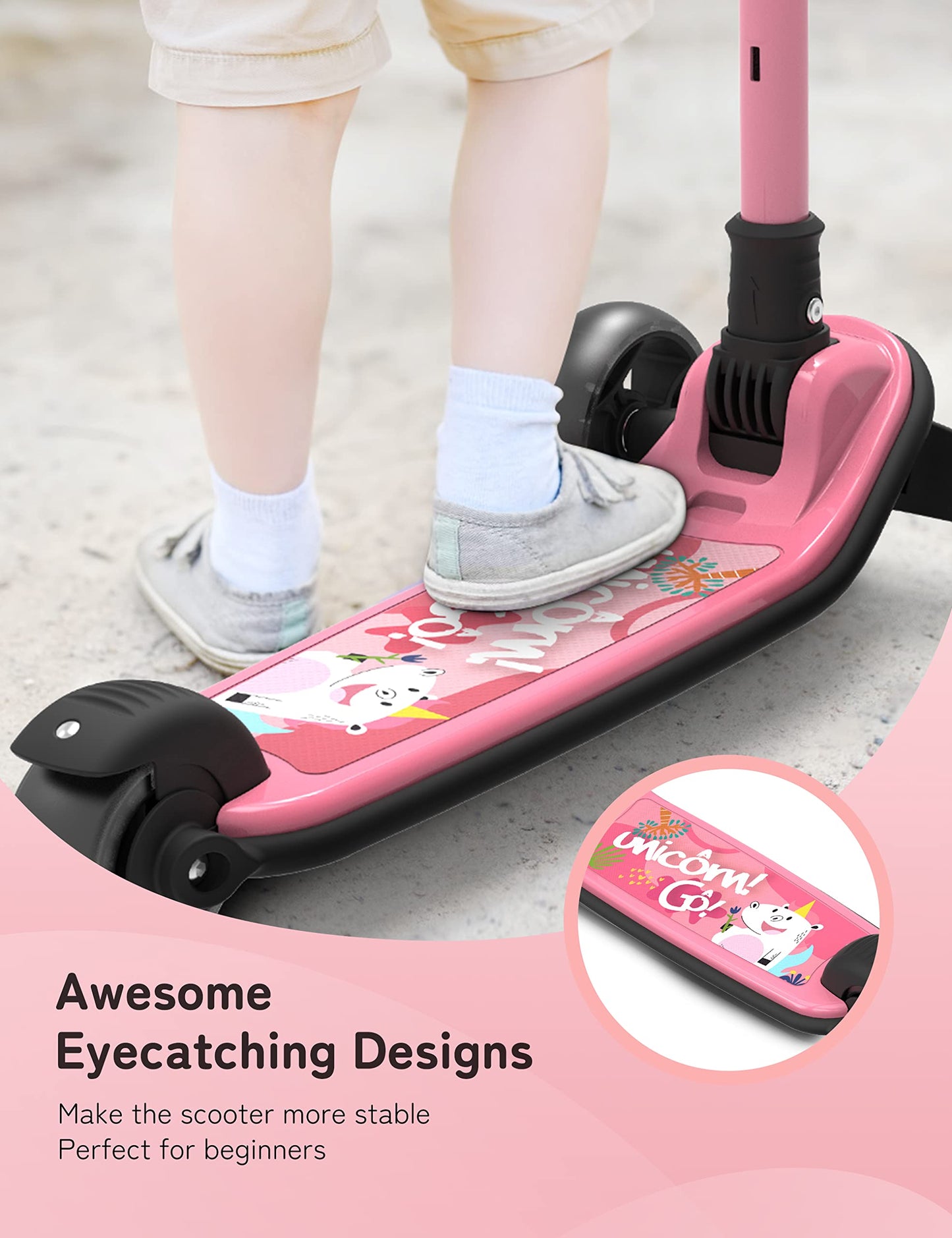 besrey 3-Wheel Toddler Scooter with Lean-to-Steer — Foldable, Anti-Slip Deck | Max 50 kg