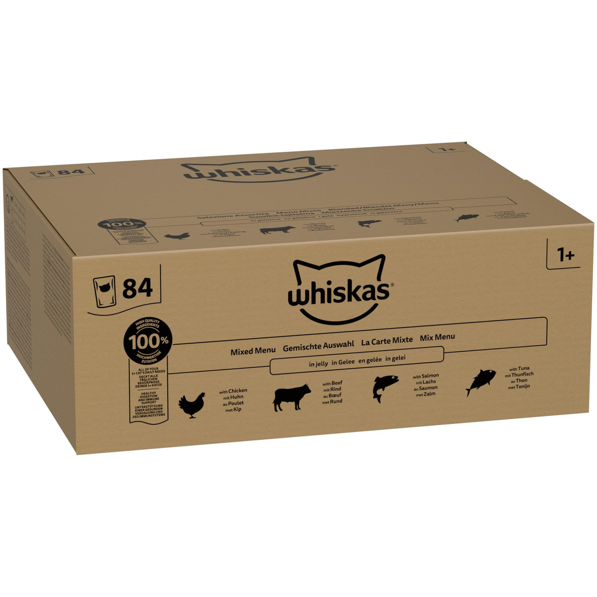 WHISKAS Adult Wet Cat Food in Jelly 40x85g Fish Favourites