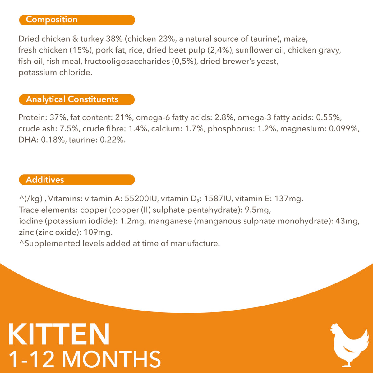 IAMS for Vitality Dry Kitten Food with Fresh Chicken, 3 kg, Packaging may vary