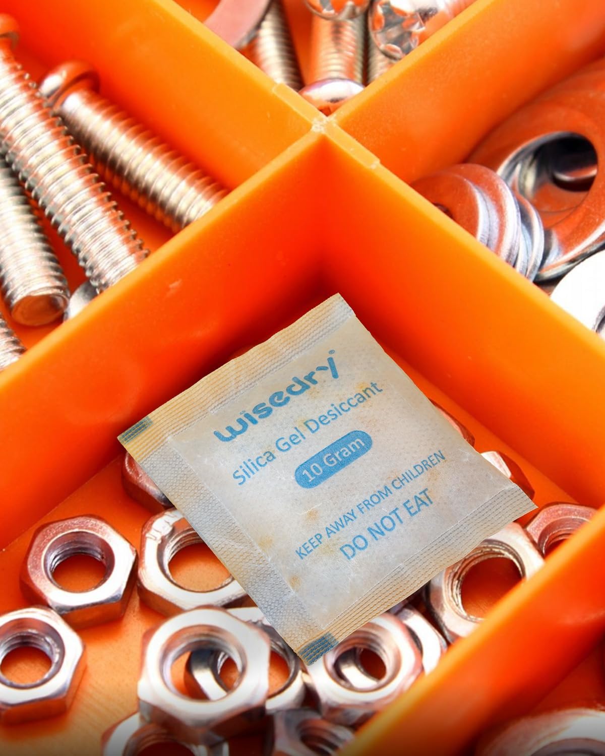 wisedry Silica Gel Sachets Bags 10 Gram x 30 Packs with Orange Beads Humidity Indicator Desiccant Packs Moisture Absorber for Air Dryer Moisture Removal, Food Grade