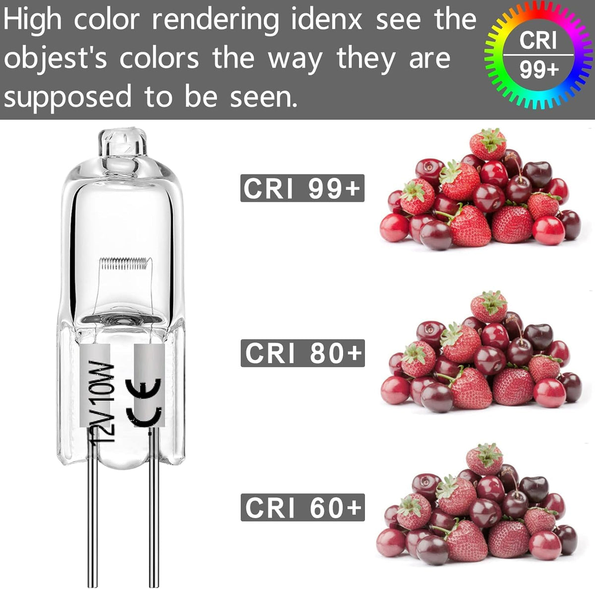 G4 Halogen Bulbs, 20W 12V Clear 2 Pin Lamp, 10 Pack
