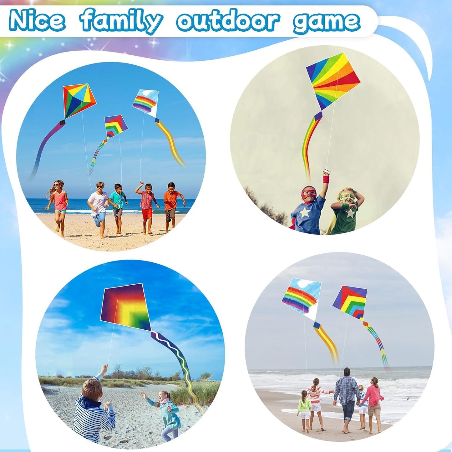Kites for Kids & Adults, Rainbow Kite Delta Kites for Kids Age 4-8 8-12, Easy to Fly for Beginners,
