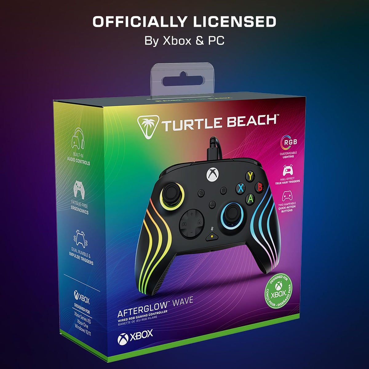 Turtle Beach Afterglow Wave Wired RGB Gaming Controller for XBOX & PC