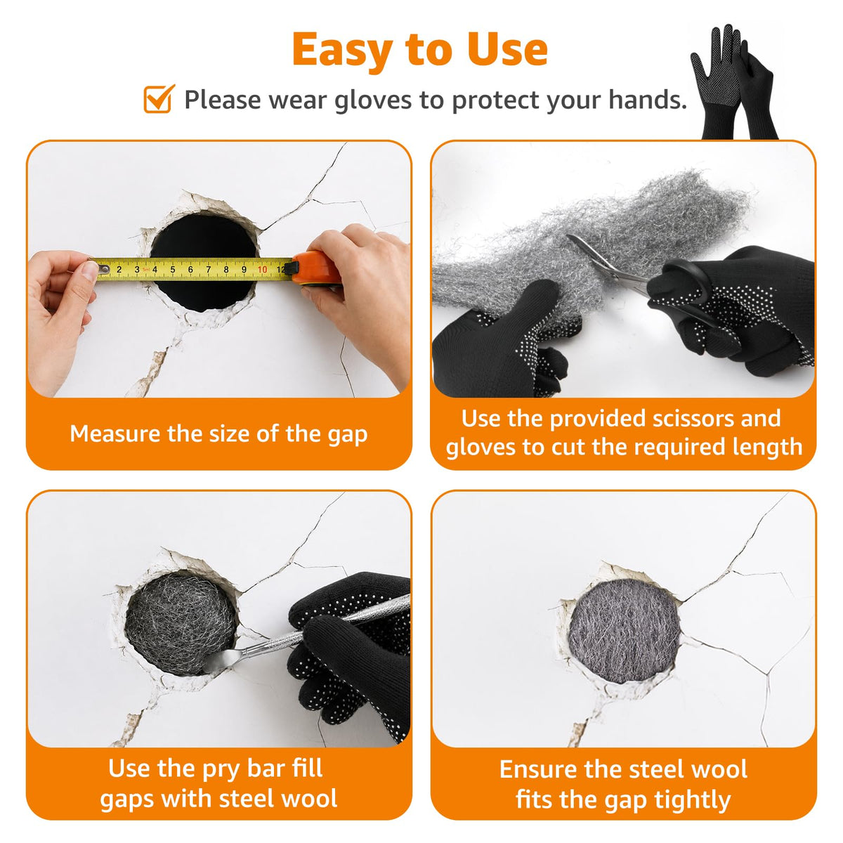 PICK FOR LIFE Steel Wool Mice Blocker 2 Pack Coarse Wire Wool Rat Fill Hole