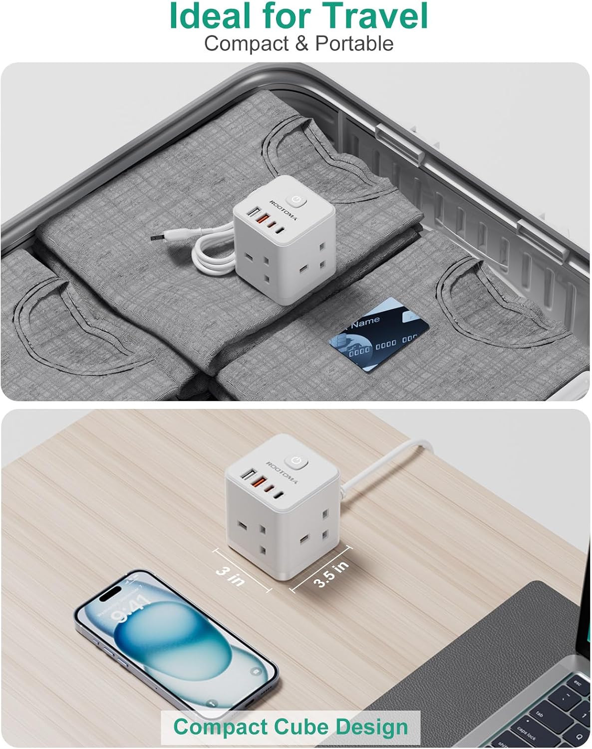 Japan Travel Adapter 3 Way 4 Fast Charging USB (QC3.0/PD20W)