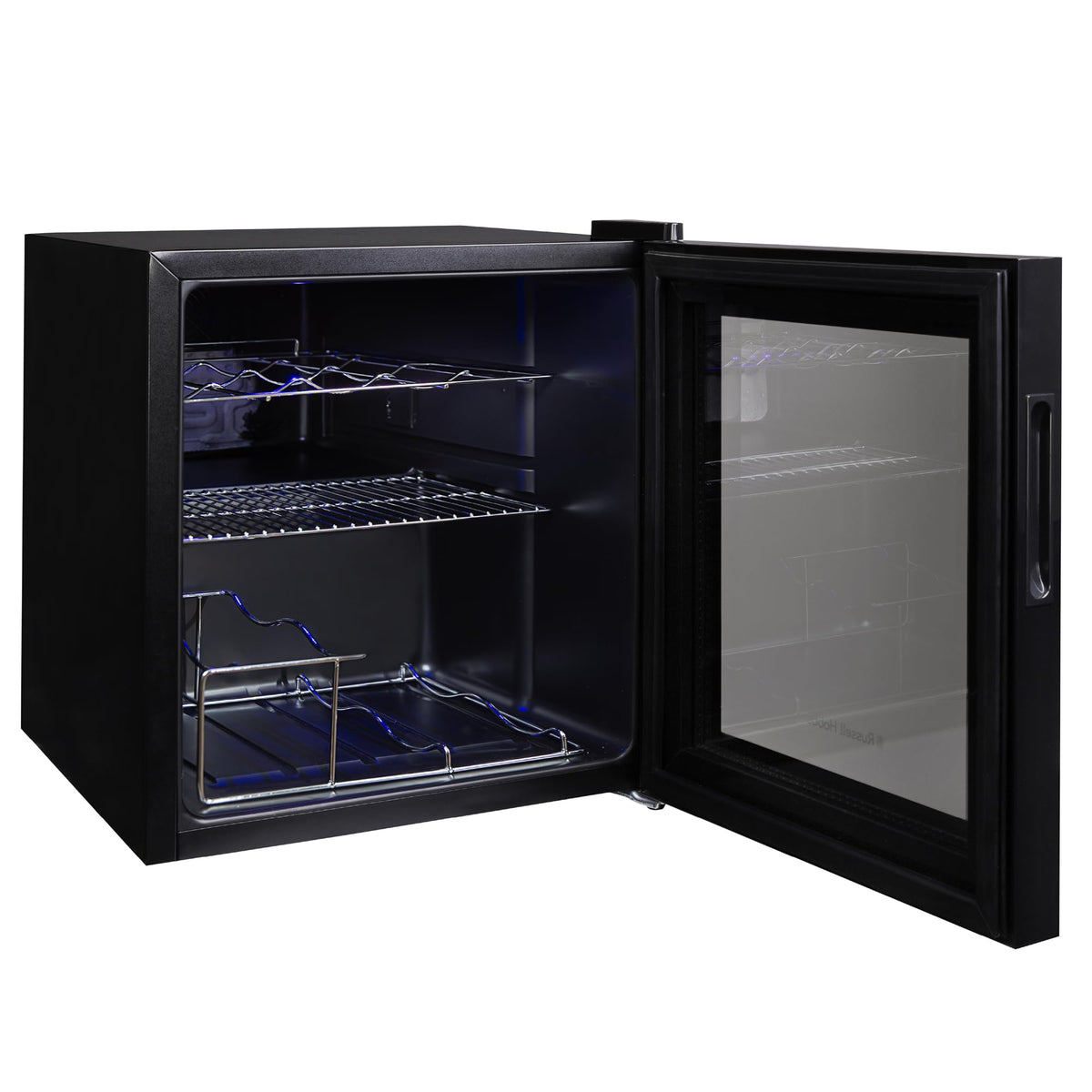 Russell Hobbs 20 Bottle 62L Mirrored Door Wine Cooler Freestanding Beverage Drinks Fridge, LED Light with Touch Control, Digital Display, Adjustable Shelves, Glass Door RH20WC201MR