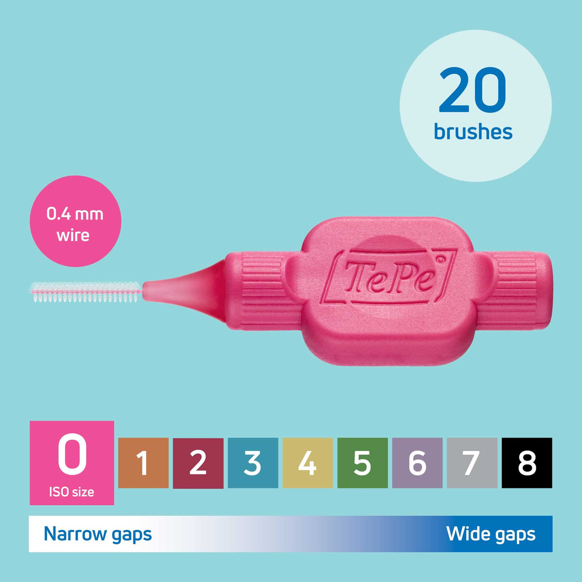 TePe Interdental Brush, Original, Yellow, 0.7mm/ISO 4, 8pcs