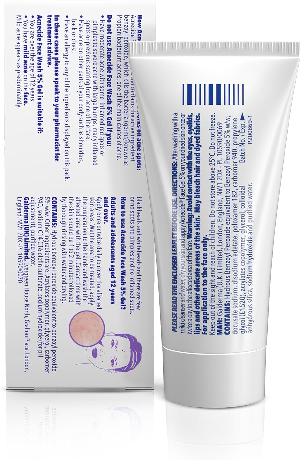 Acnecide Face Wash Gel 5% Benzoyl Peroxide 50g