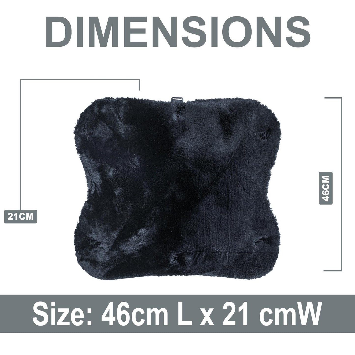Sheepskin Handmuff for Stroller – Luxury Warm Winter Pram Hand Muff with Velcro Straps – Genuine Shearling Pushchair Handle Cover for Cold Weather Walks, Cosy Outdoor Accessory- 46cm×21cm (Black)